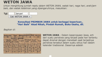 Cek Weton Online dengan Masukan Tanggal dan Tahun Kelahiran